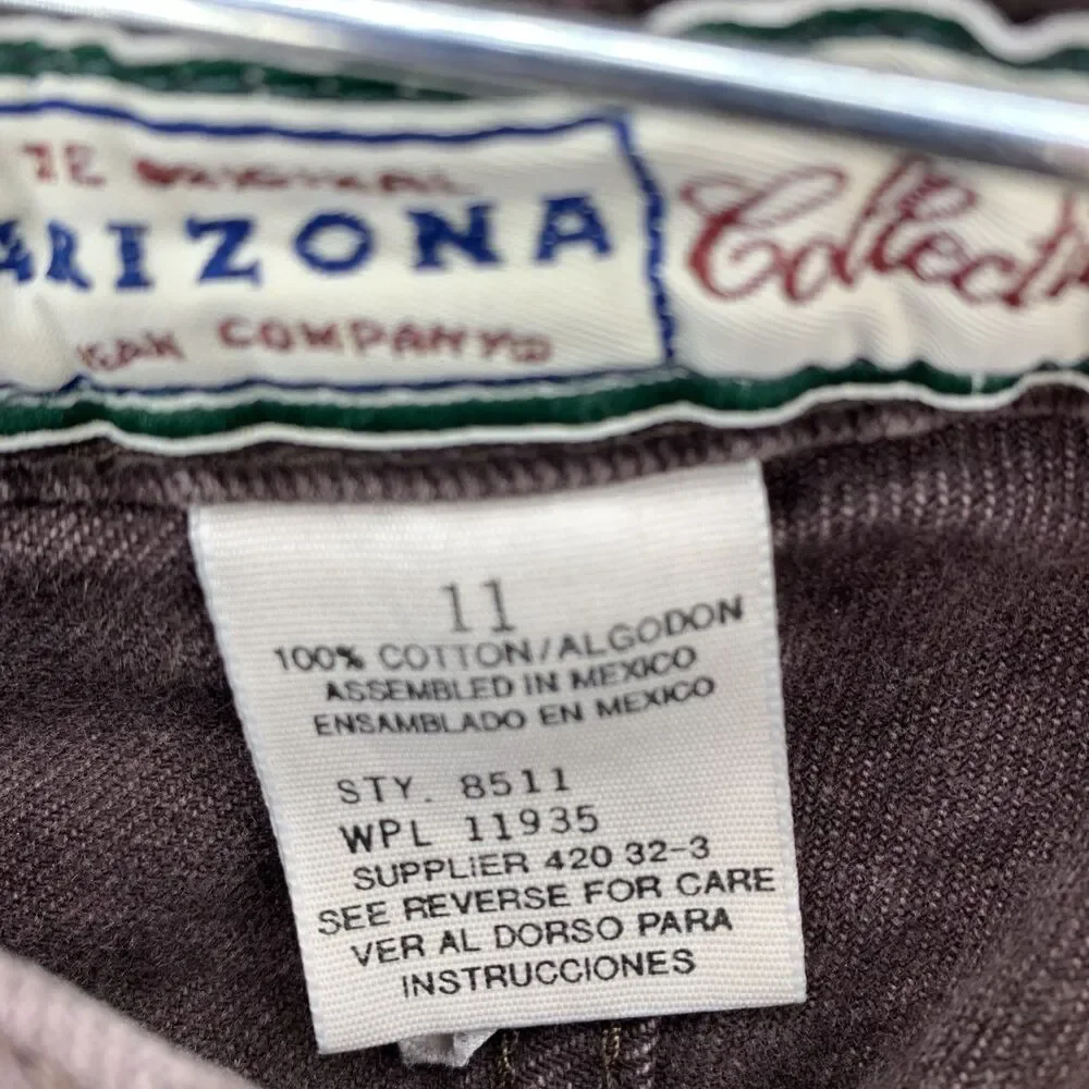 Vtg Arizona Jean Co Y2K Cutoff Denim Shorts Boho Hippie Grunge Festival Brown 11 - Picture 4 of 7